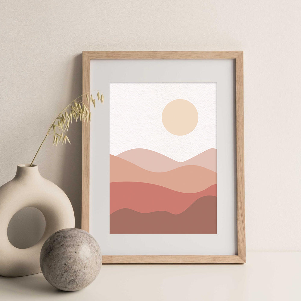 Abstract sun and moon