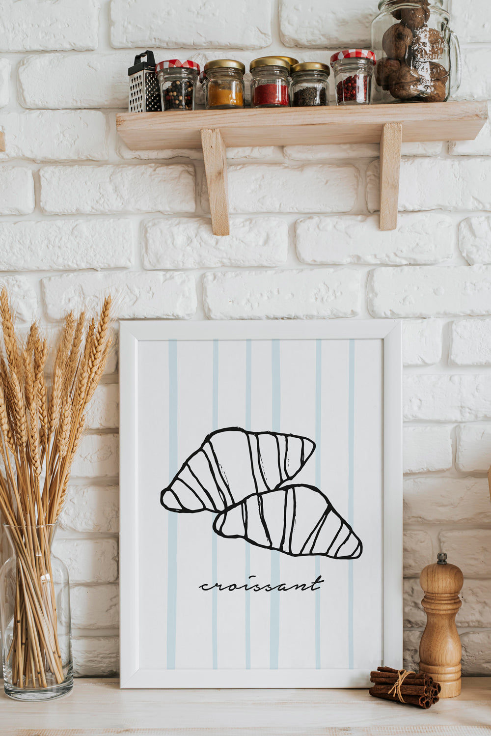 Blue stripe croissant