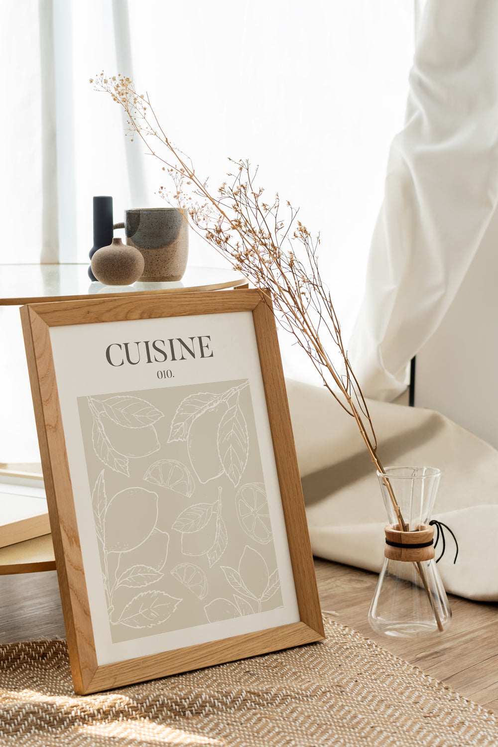 Kitchen Abstract Line Drawing Art