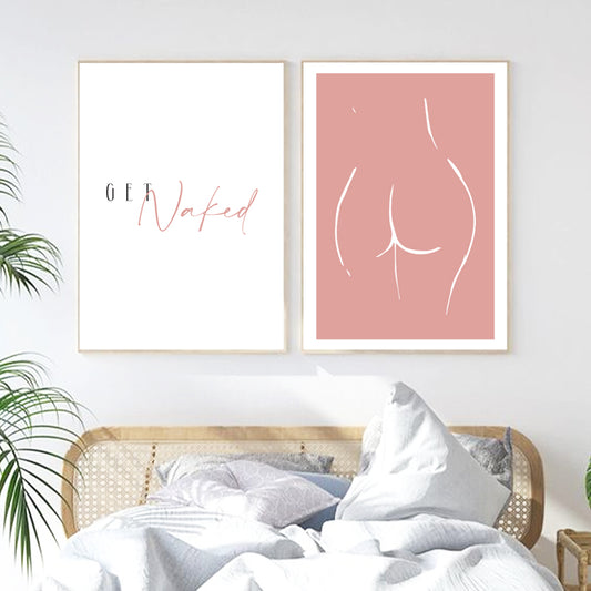 Get Naked Bathroom Print
