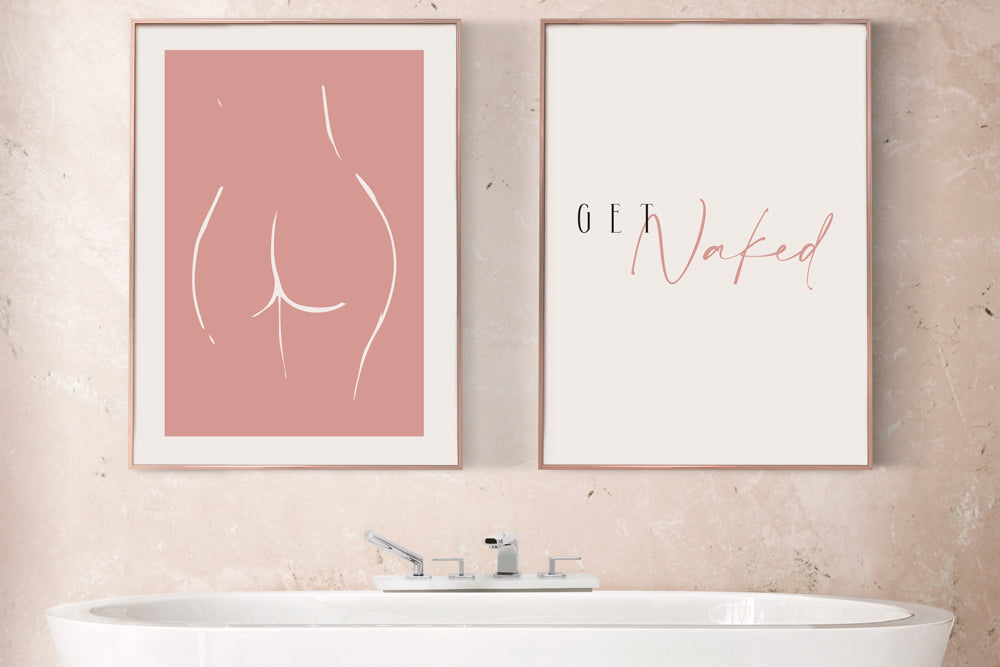 Get Naked Bathroom Print
